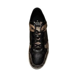 Coach Signature Logo Men's Black Brown Beige Casual Sneakers